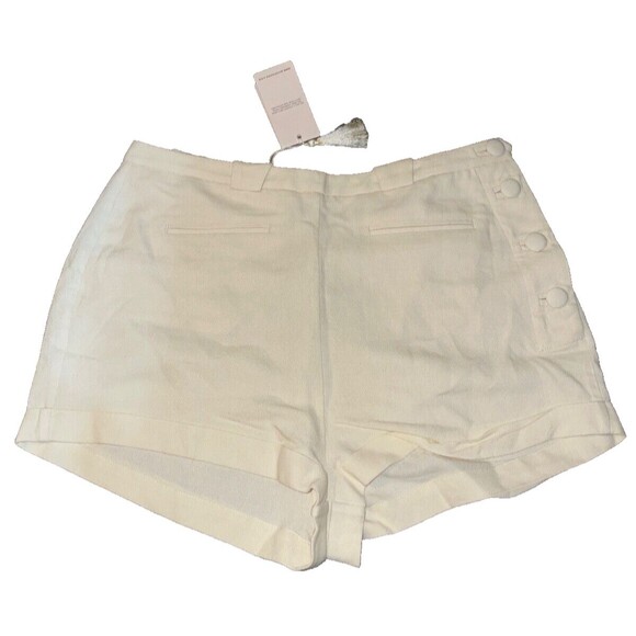 Doen Women’s Avon Linen Shorts size 10 NWT High Waist Retro Look Magnolia - Picture 3 of 10